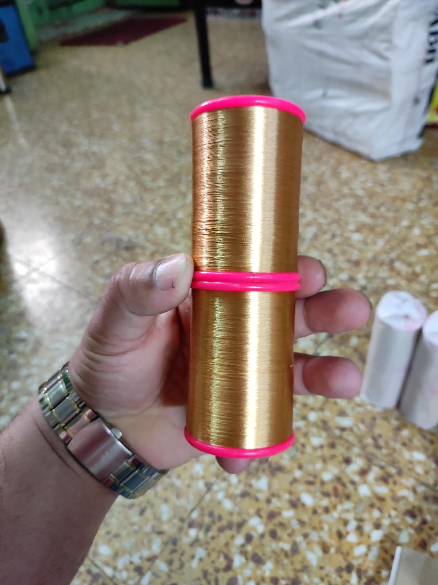 LIGHT GOLD HALF FINE SILVER ZARI THREAD